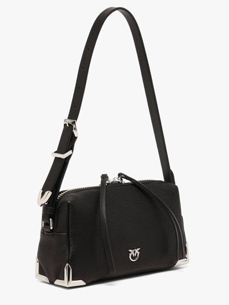 Sac Bandoulière Mini Bauletto Cuir Pinko Noir love bag soft 6967A3CX vue secondaire 2
