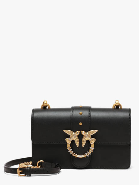 Sac Bandoulière Mini Love One Cuir Pinko Noir love bag icon 7071A0F1