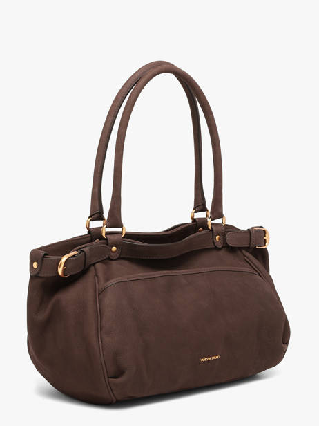 Large Leather Lune Shoulder Bag Nubuck Leather Vanessa bruno Brown lune 3V40921 other view 1