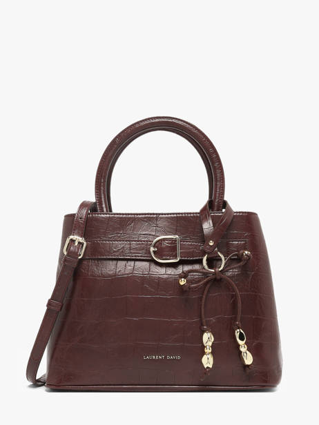 Top Handle Bag Lauren With Croc Effect Laurent david Red ld bags 119