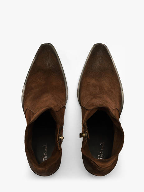 Heeled Boots In Leather Metisse Brown women GA11 other view 3