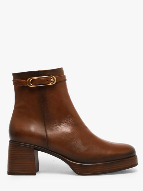 Heeled Boots In Leather Dorking Brown women SK