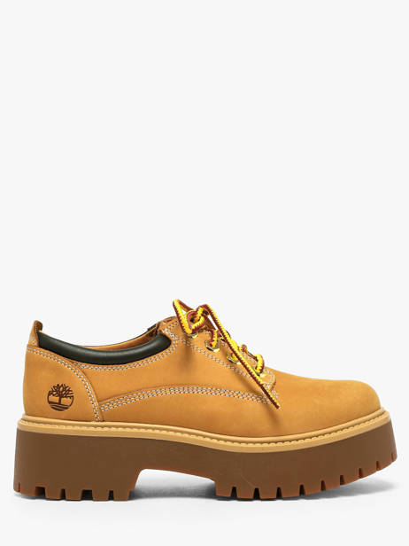 Platform Boat Shoes In Leather Timberland Orange women 5UF97541