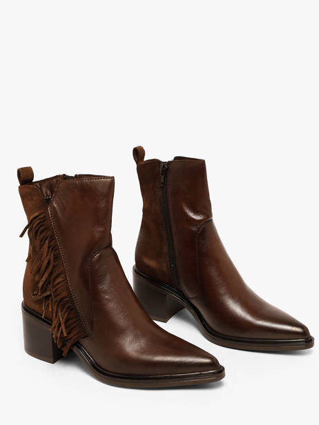 Bottines à Talon En Cuir Mjus Marron women L39218 vue secondaire 1