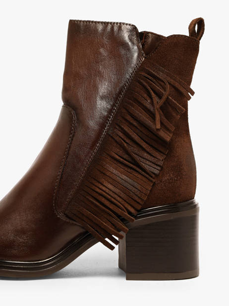 Bottines à Talon En Cuir Mjus Marron women L39218 vue secondaire 2