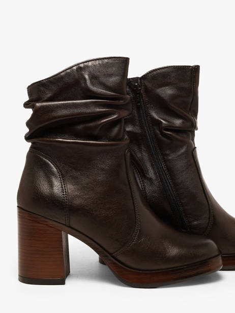 Heeled Boots In Leather Mjus Brown women P96227 other view 2