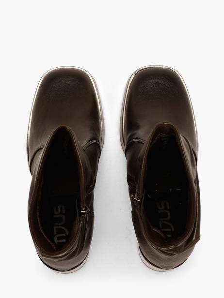 Heeled Boots In Leather Mjus Brown women P96227 other view 3