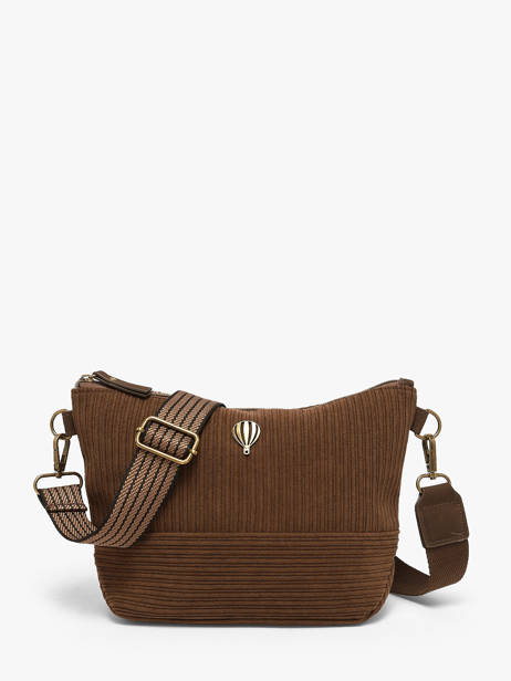Sac Bandoulière Velours Le voyage en panier Marron velours AHP304