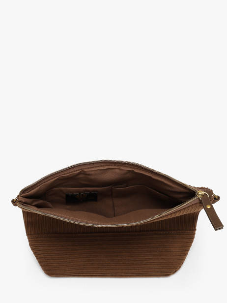 Sac Bandoulière Velours Le voyage en panier Marron velours AHP304 vue secondaire 2