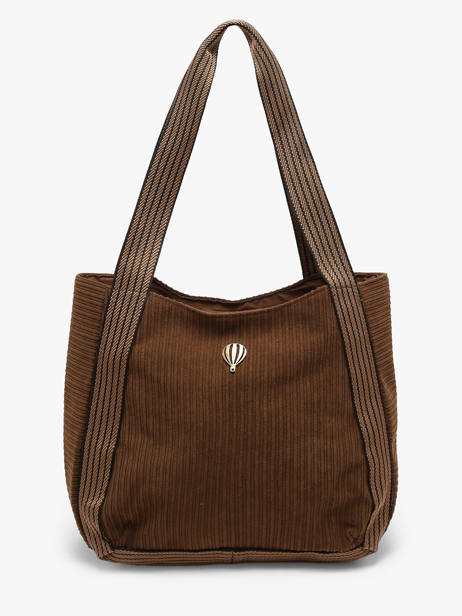 Shoulder Bag Velours Le voyage en panier Brown velours AHP308