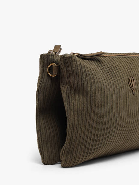 Shoulder Bag Velours Le voyage en panier Green velours AHP309 other view 3