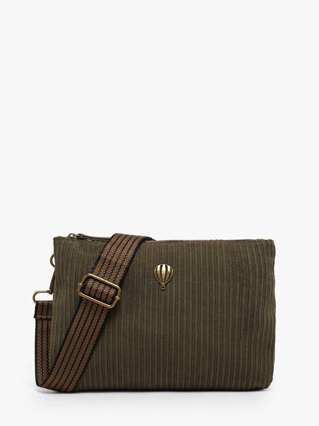 Shoulder Bag Velours Le voyage en panier Green velours AHP309