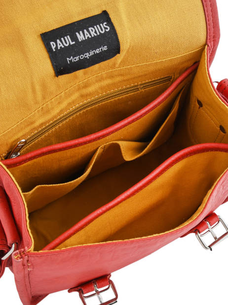 Leather La Sacoche Crossbody Bag Paul marius Red vintage S other view 4