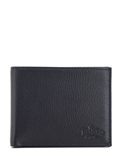 Wallet Foulonne Leather Yves renard Blue foulonne 2306