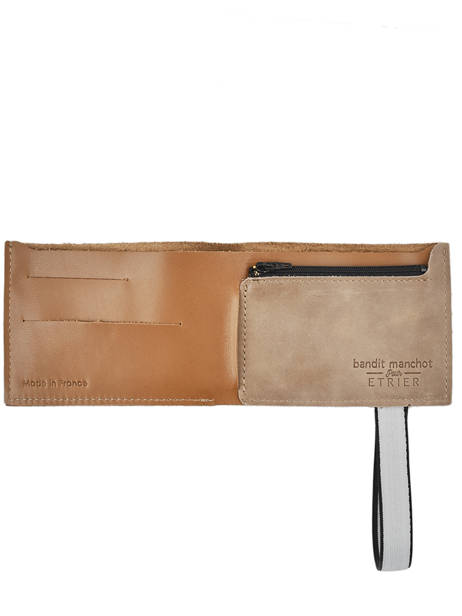 Porte-monnaie à élastique Cuir Etrier Marron bandit manchot h EBM309 vue secondaire 1