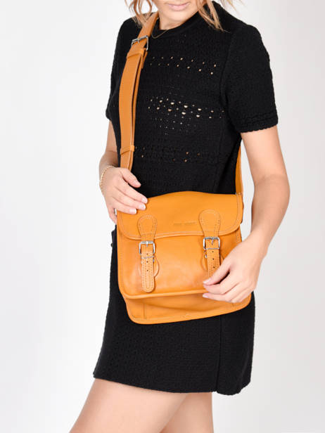 Leather La Sacoche Crossbody Bag Paul marius Yellow vintage S other view 2