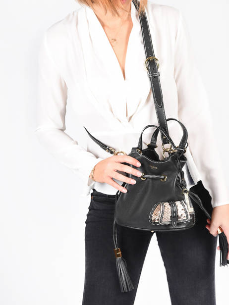 Small Leather Bucket Bag Premier Flirt Python Lancel Black premier flirt A10528 other view 1