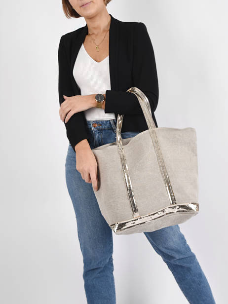 Large Le Cabas Tote Bag Linnen Sequins Vanessa bruno cabas lin 31V40315 other view 1