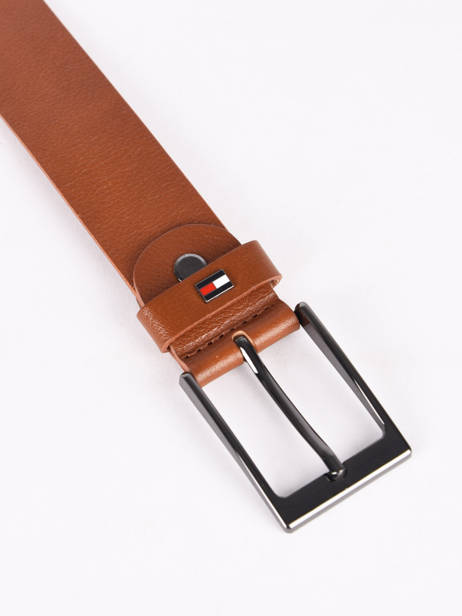 Leather Men's Belt Tommy hilfiger Brown belt AM0847Z other view 2