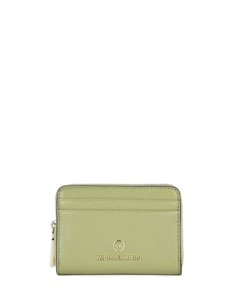 Leather Jetset Compact Wallet Michael kors Green money pieces S1LT9Z1L