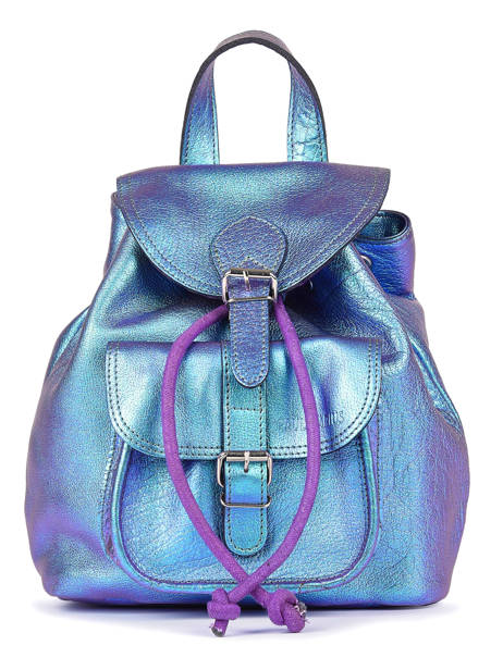 Leather Baroudeur Scarabee Backpack Paul marius Blue scarabee BAROUSCA