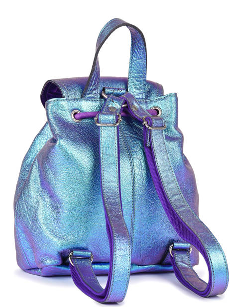 Leather Baroudeur Scarabee Backpack Paul marius Blue scarabee BAROUSCA other view 4