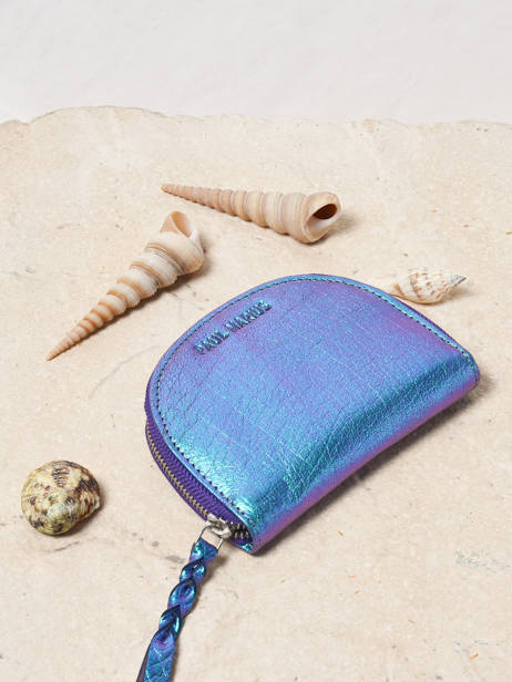 Leather Manon Scarabée Coin Purse Paul marius Blue scarabee MANONSCA