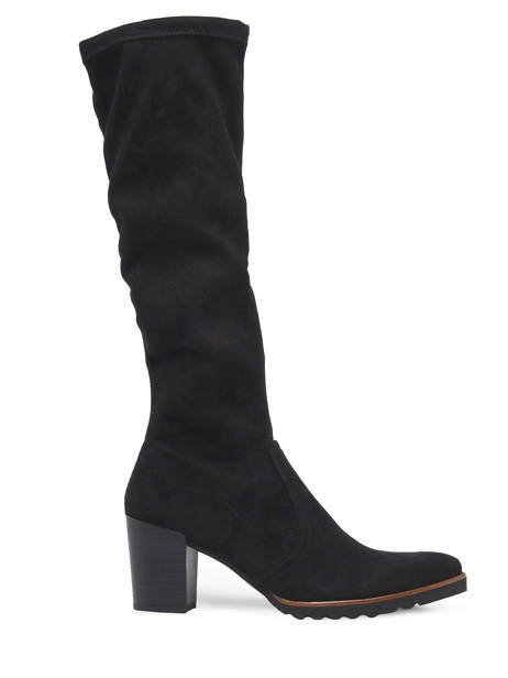 Thais Heeled Boots In Leather Dorking Black theme D7890