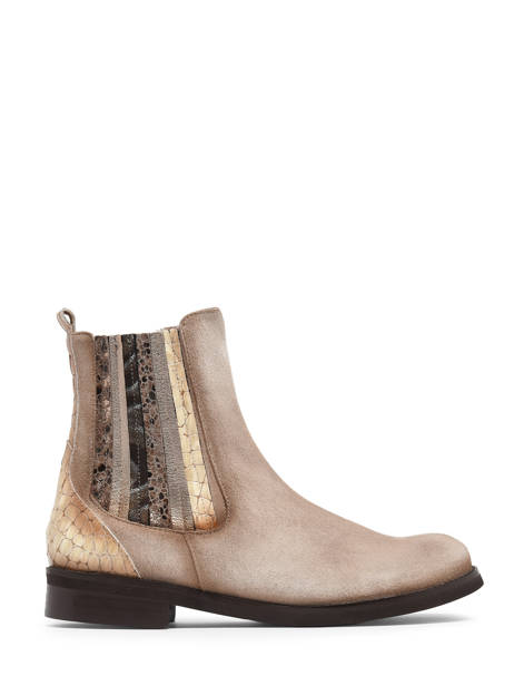 Boots In Leather Folie's Beige accessoires 5501