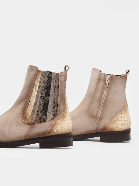 Boots In Leather Folie's Beige accessoires 5501 other view 1