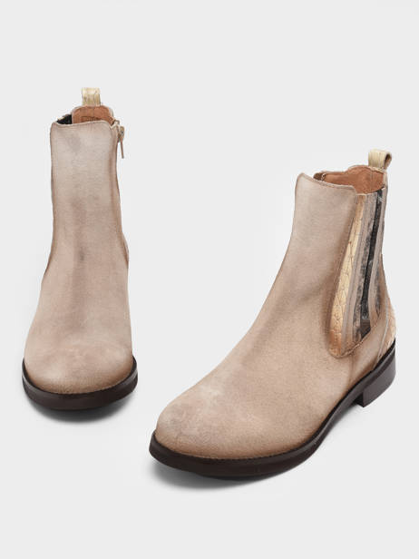 Boots In Leather Folie's Beige accessoires 5501 other view 3