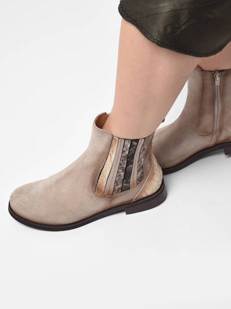 Boots In Leather Folie's Beige accessoires 5501 other view 2