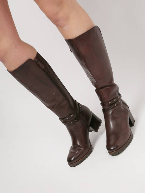 Bottes à Talon En Cuir En Cuir Tamaris Marron women 29 vue secondaire 2