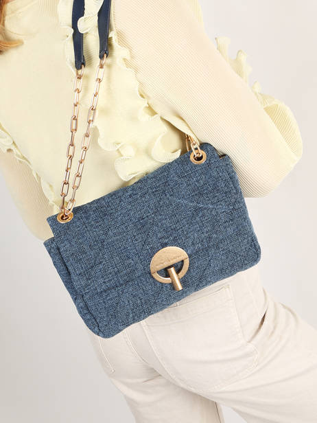 Grand Sac Bandoulière Moon En Lin Vanessa bruno Bleu moon 70V40329 vue secondaire 2