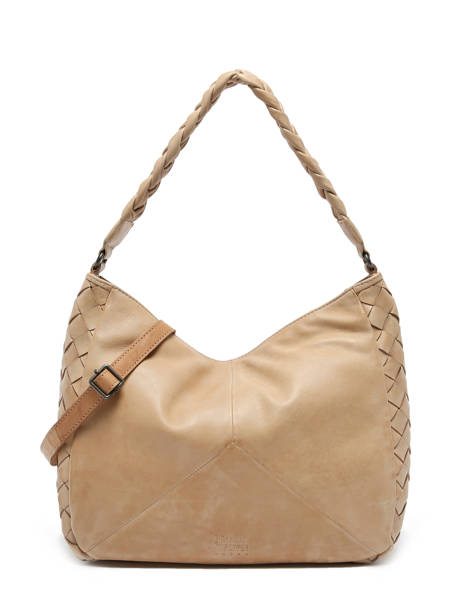 Shoulder Bag Obbo Leather Basilic pepper Beige obbo BOBB01